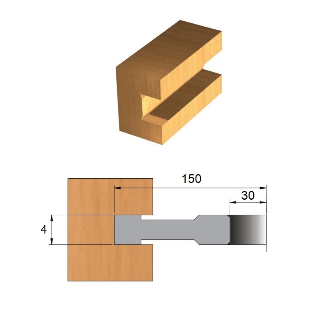 Fresa para Ranhura de Aço Ø150 x 4 x 30 – 8 Dentes - Cód. 2800.25